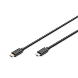 USB kabelis Digitus USB-C - USB-C, 3.2 Gen 2, PD 100W, 4K30Hz, 1m, melns