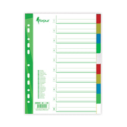 Dokumentu atdalītāji, 10 krāsas, A4,  Forpus