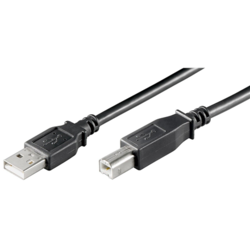 USB kabelis Goobay USB-A - USB-B, 2.0, 2.5W, 3m, melns