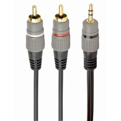Audio kabelis Gembird 3.5mm - 2xRCA, 2.5m, melns