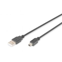 USB kabelis Digitus USB-A - Micro USB, 2.0, 2.5W, 1.8m, melns