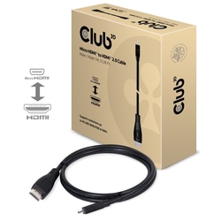 Video kabelis Club 3D Micro HDMI - HDMI 2.0, 1m, melns