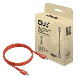 USB kabelis Club3D USB-C - USB-C, 2.0, PD 240W, 1m, oranžs