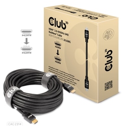 Video kabelis Club3D HDMI - HDMI 2.0, ar Ethernet, 15m, melns