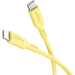USB kabelis Goobay USB-C - USB-C, 2.0, PD 60W, 1.5m, dzeltens