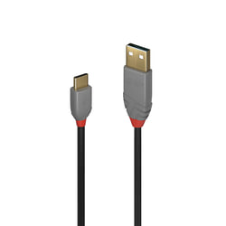 USB kabelis Lindy USB-A - USB-C, 2.0, 15W, 3m, melns