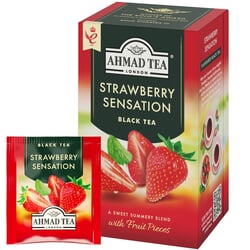 Melnā tēja Ahmad, Strawberry Sensation, 20 gab.