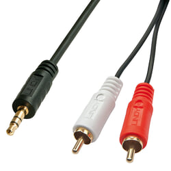 Audio kabelis Lindy 3.5mm - 2xRCA, 5m, melns