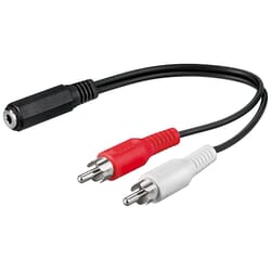 Audio adapteris Goobay 3.5mm - 2xRCA, 20cm, melns