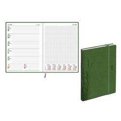 Kalendārs-dienasgr. Quadro, mākslīgā āda, Soft, zaļš, BPG (20370406 )