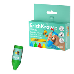 Vaska krītiņi, 4 krāsas, Erich Krause Baby Jumbo Bee Wax