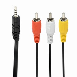 Audio kabelis Gembird 3.5mm - 3xRCA, 2m, melns