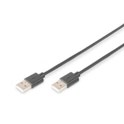 USB kabelis Digitus USB-A - USB-A, 2.0, 1.8m, melns