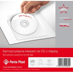 Kabata CD/DVD ar at atloku, pašlīmējoša, 10 gab. Panta Plast