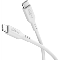 USB kabelis Goobay USB-C - USB-C, 2.0, PD 60W, 1.5m, balts