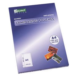 Kabatas laminēšanai A4 (216 x 303 mm), 125 mikr., D.Rect, 100 gab.