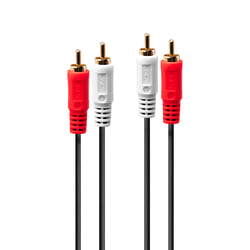 Audio kabelis Lindy 2xRCA - 2xRCA, 1m, melns