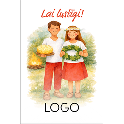 Kartīte, specializēta ar klienta logo, Līgotāji, 60x90mm