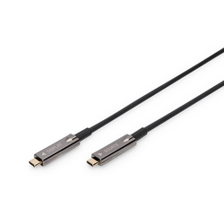 Video kabelis Digitus AOC USB-C - USB-C 3.1, 15m, melns