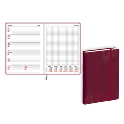 Plānotājs Quadro Soft, mākslīgā āda, bordo (20370402)