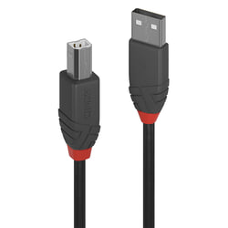 USB kabelis Lindy USB-A - USB-B, 2.0, 2m, melns