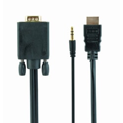 Video kabelis Gembird HDMI 1.4 - VGA, 1.8m, melns