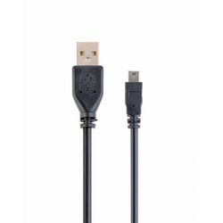 USB kabelis Gembird USB-A - Mini USB, 2.0, 1.8m, melns