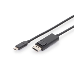 Video kabelis Digitus USB-C - DisplayPort, 2m, melns