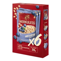 Auzu pārslu biezputra ar melleņu gabaliņiem, Herkuless, 6 x 35g