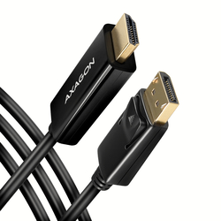 Video kabelis Axagon DisplayPort 1.2 - HDMI 1.4b, 1.8m, melns