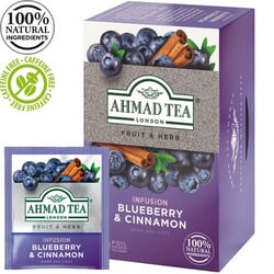 Augļu tēja Ahmad, Blueberry & Cinnamon, 20 gab.