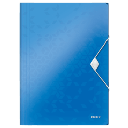 Mape ar gumiju A4, zila, Leitz WOW