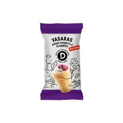 Saldējums Druva, upeņu  sorbets un vaniļas plombīrs vafeļu glāzītē, 70g