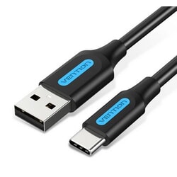USB kabelis Vention USB-A - USB-C, 2.0, 3A, 50cm, melns