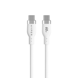 USB kabelis Hyper USB-C - USB-C, 2.0, PD 60W, 1.5m, balts
