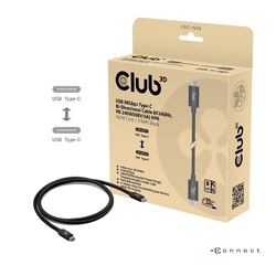 USB kabelis Club3D USB-C - USB-C, USB4, PD 240W, 16K60Hz, 1.2m, melns