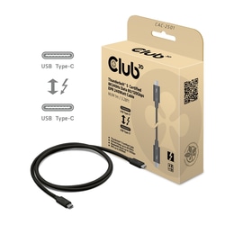 USB kabelis Club3D USB-C - USB-C, Thunderbolt 5, PD 240W, 8K60Hz, 1m, melns
