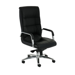 Biroja krēsls, ādas, Nexus Chrome Leather, melns