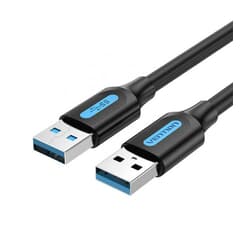 USB kabelis Vention USB-A - USB-A, 3.2 Gen 1, 2A, 1.5m, melns