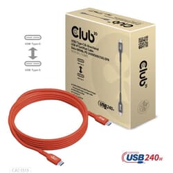 USB kabelis Club3D USB-C - USB-C, 2.0, PD 240W, 3m, oranžs