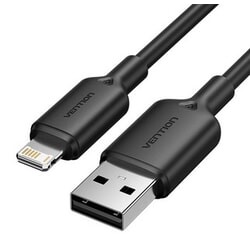 USB kabelis Vention USB-A - Lightning, 2.4A, 2m, melns