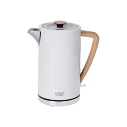 Elektriskā tējkanna Adler AD1347, 2200W, 1.5L, nerūsējoša tērauda, balta