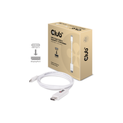 Video kabelis Club3D USB-C - DisplayPort 1.2, 1.8m, balts
