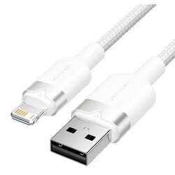 USB kabelis Vention USB-A - Lightning, 2.4A, 2m, balts