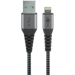 USB kabelis Goobay USB-A - Lightning, 12W, 1m, melns