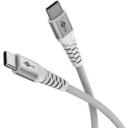 USB kabelis Goobay USB-C - USB-C, 2.0, 60W, 1m, balts