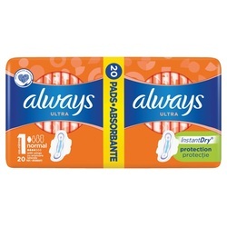 Higiēniskās paketes Always Ultra Normal, 20gab