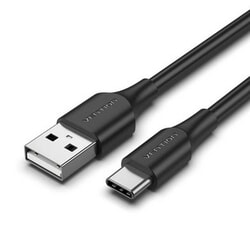 USB kabelis Vention USB-A - USB-C, 2.0, 3A, 50cm, melns