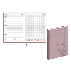 Plānotājs Quadro, mākslīgā āda, Soft, rozā BPG (20370414)