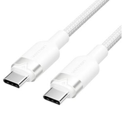 USB kabelis Vention USB-C - USB-C, 2.0, PD 60W, 1m, balts